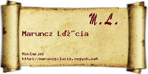 Maruncz Lúcia névjegykártya